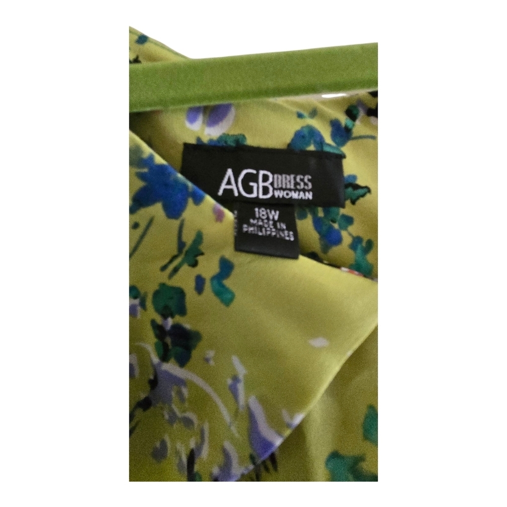 AGB Green and Purple Sleeveless Sundress - Picture 4 of 5